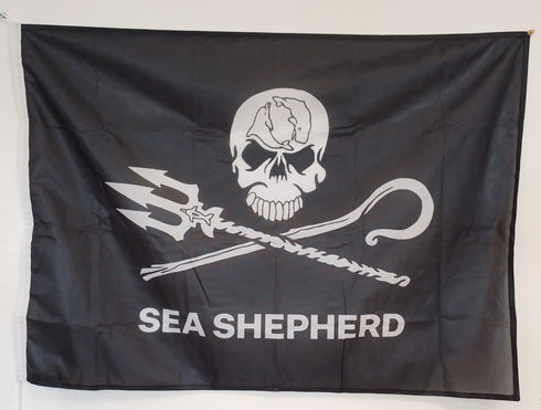 Sea Shepherd Jolly Roger Flag | Black