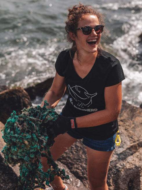 Maglietta Donna Logo Classico Balena | Nero