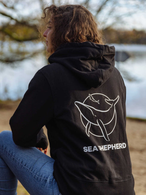 Felpa con Cappuccio Unisex Logo Classico | Nera