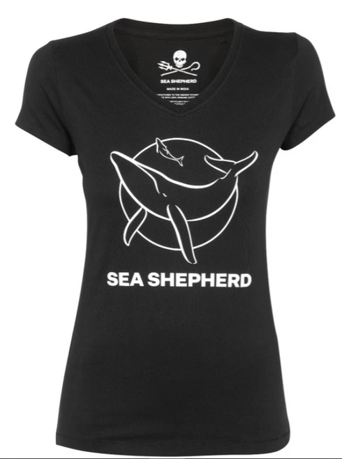 Maglietta Donna Logo Classico Balena | Nero