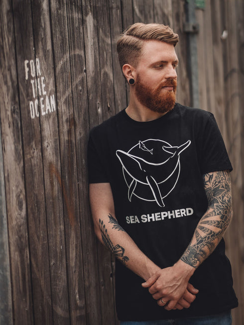 Maglietta Unisex Logo Classico con Balena | Nero