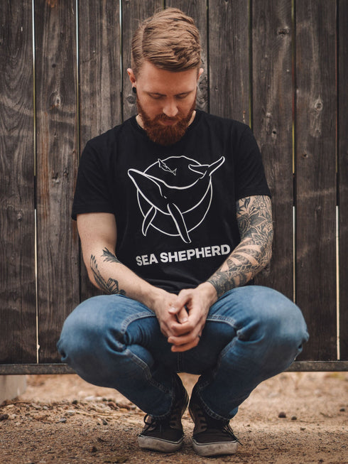 Maglietta Unisex Logo Classico con Balena | Nero