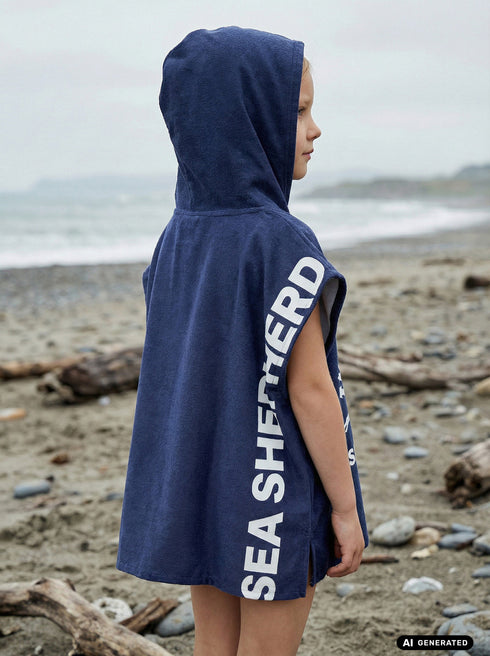 Poncho in telo mare Unisex Bambini Jolly Roger | Blu