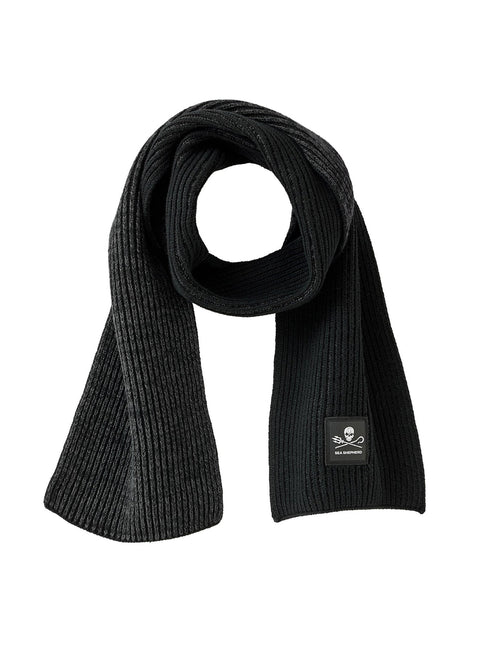 Sciarpa lavorata a maglia Jolly Roger | Nero