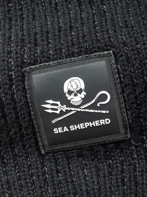 Sciarpa lavorata a maglia Jolly Roger | Nero