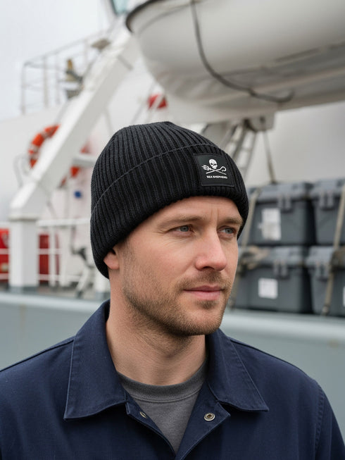 Berretto lavorato a maglia Jolly Roger | Nero