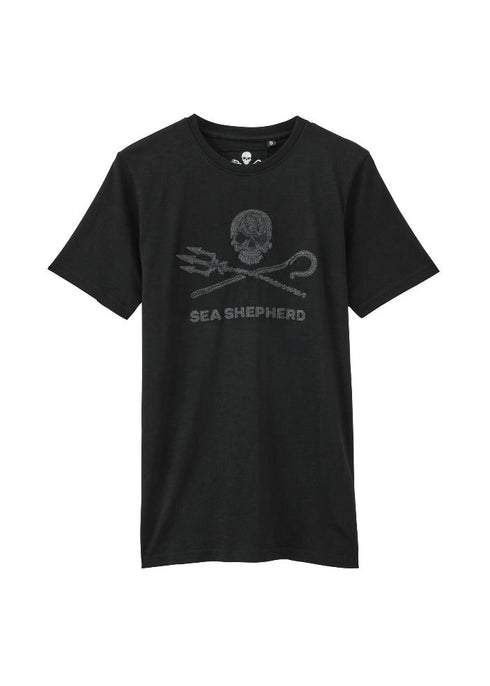 Maglietta Unisex Slub Jolly Roger | Nero