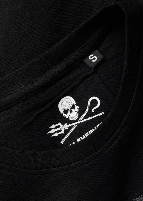 Maglietta Unisex Slub Jolly Roger | Nero