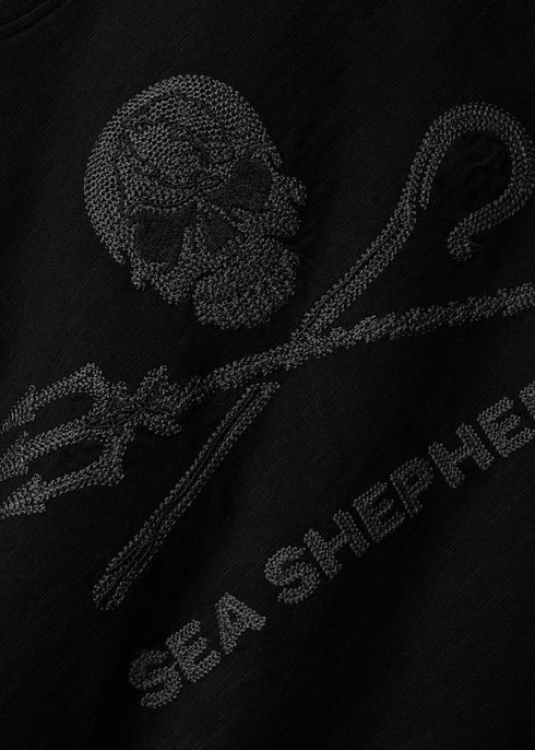 Maglietta Unisex Slub Jolly Roger | Nero