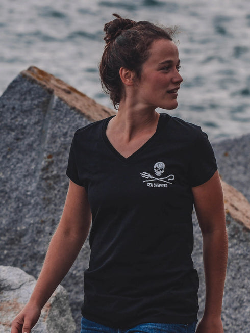 Maglietta Donna Sea Shepherd Jolly Roger | Nera