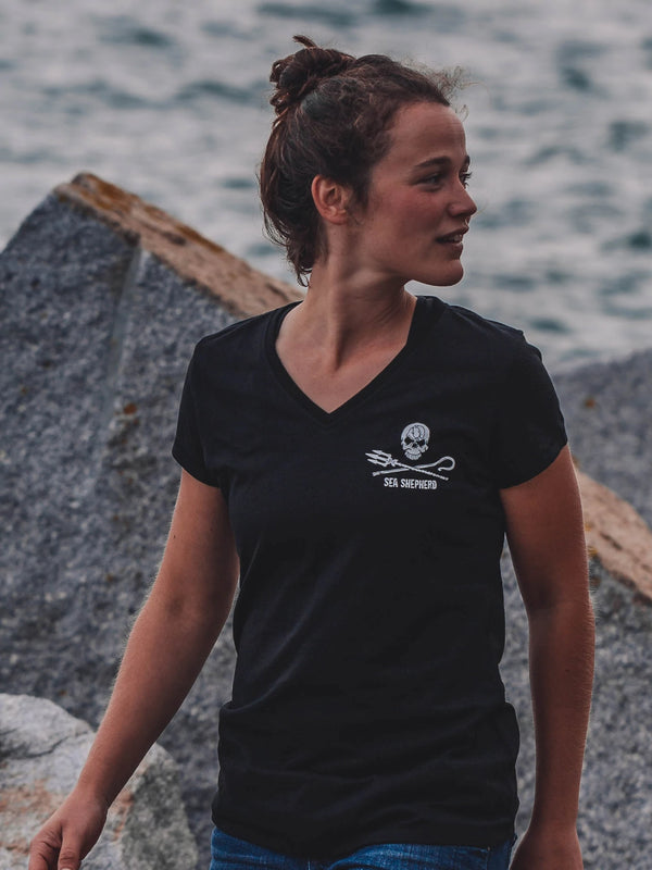 Maglietta Donna Sea Shepherd Jolly Roger | Nera
