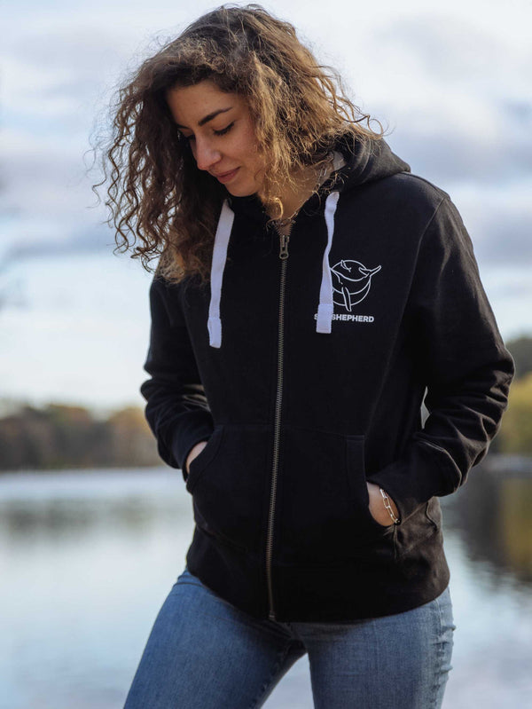 Felpa con Cappuccio Unisex Logo Classico | Nera