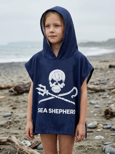 Poncho in telo mare Unisex Bambini Jolly Roger | Blu