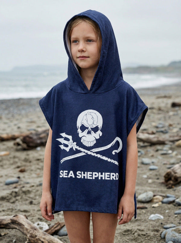 Poncho in telo mare Unisex Bambini Jolly Roger | Blu