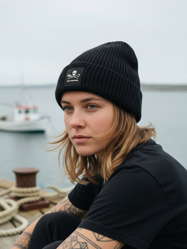 Berretto lavorato a maglia Jolly Roger | Nero