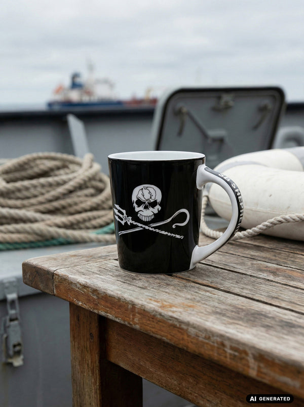 Tazza Porcellana Jolly Roger | Nera