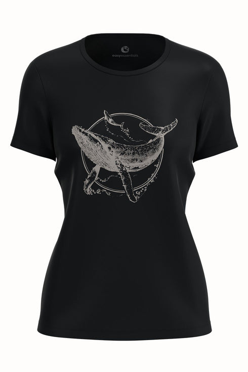 Maglietta Donna Sea Shepherd Logo Balena | Nera