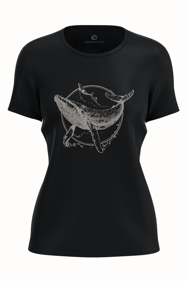Women T-Shirt Sea Shepherd Logo Whale | Black 