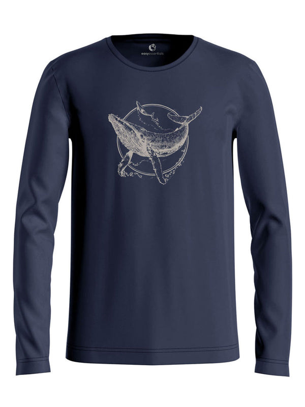 Unisex Long Sleeve T-Shirt Sea Shepherd Logo Whale | Navy